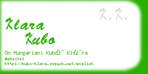 klara kubo business card